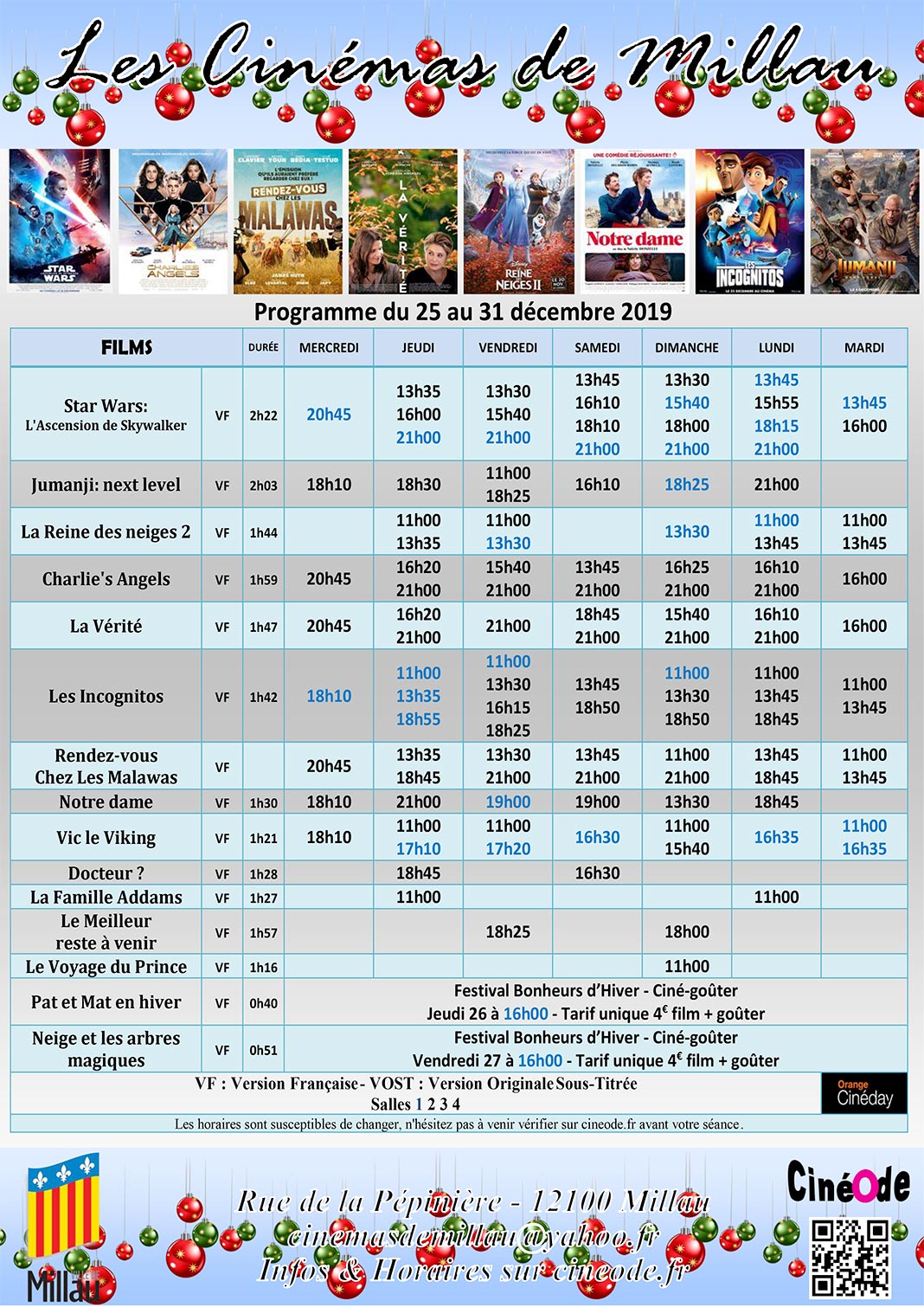 Cinéma de Millau : Le programme du 25 au 31 décembre 1 millau cinema programme 251219